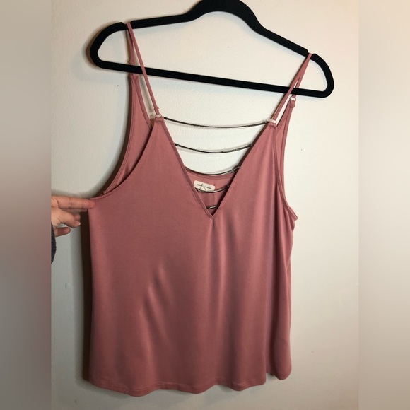 Urban outfitters silence + noise pink metal evening top - Picture 2 of 6